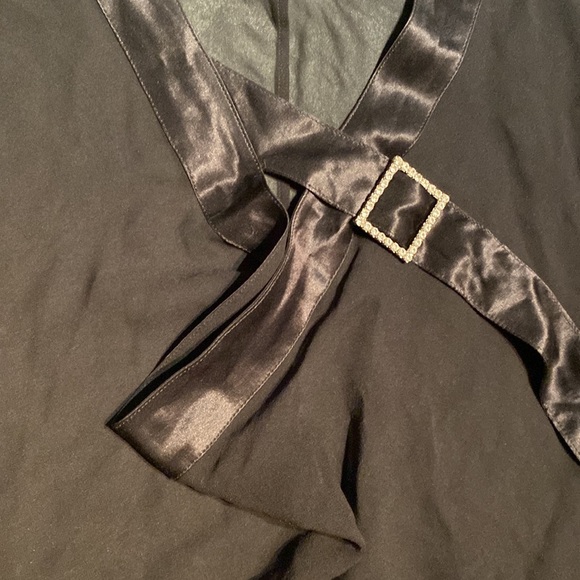 Vintage 90s Emporio Armani Made in Italy Sheer Black Blouse - Picture 2 of 4